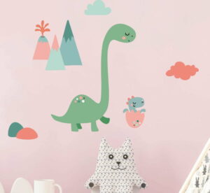 Nástěnné dětské samolepky Ambiance Mum and Baby Dinosaur Ambiance