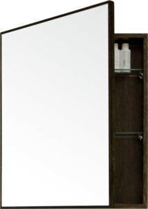 Nástěnné zrcadlo s úložným prostorem z dubového dřeva Mezza Dark Wireworks