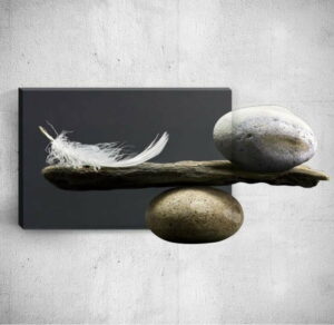 Nástěnný 3D obraz Mosticx Feather With Pebbles