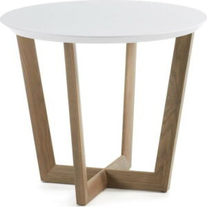 Odkládací stolek z dubového dřeva s bílou deskou La Forma Rondo