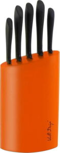 Oranžový stojan s pěti noži Vialli Design Vialli Design