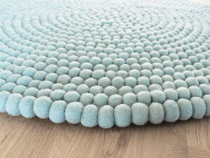 Pastelově modrý kuličkový vlněný koberec Wooldot Ball Rugs