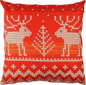 Polštář s jeleny Christmas Knitting Gravel