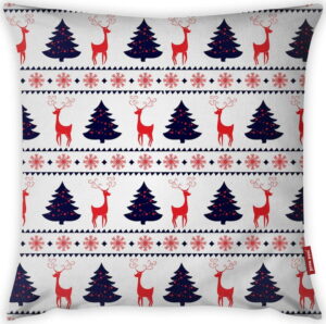 Povlak na polštář Vitaus Christmas Period Tree And Deer Pattern