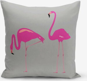 Povlak na polštář s příměsí bavlny Minimalist Cushion Covers Flamingos