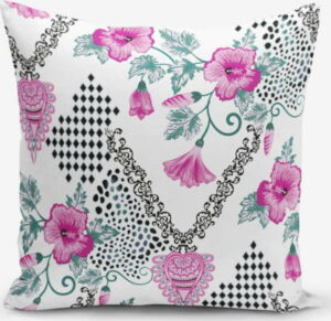 Povlak na polštář s příměsí bavlny Minimalist Cushion Covers Kare With Points Heart Kolye
