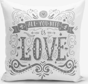 Povlak na polštář s příměsí bavlny Minimalist Cushion Covers Love is
