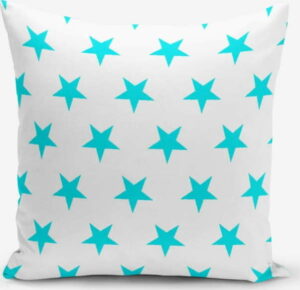 Povlak na polštář s příměsí bavlny Minimalist Cushion Covers Turquoise Star Modern