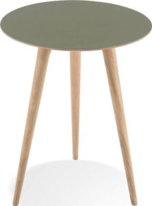 Příruční stolek z dubového dřeva se zelenou deskou Gazzda Arp