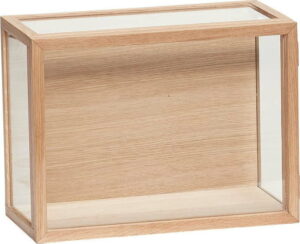 Prosklený úložný box s rámem z dubového dřeva Hübsch Pargo Hübsch