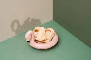Růžová keramická plovoucí miska DOIY Flamingo