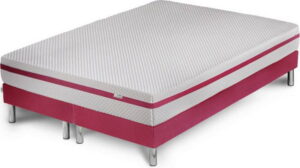 Růžová postel s matrací a dvojitým boxspringem Stella Cadente Maison Pluton