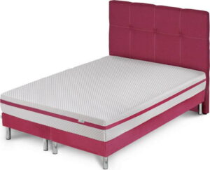 Růžová postel s matrací a dvojitým boxspringem Stella Cadente Pluton