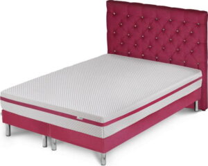 Růžová postel s matrací a dvojitým boxspringem Stella Cadente Pluton Forme