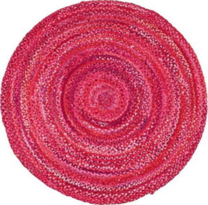 Růžový bavlněný kruhový koberec Garida