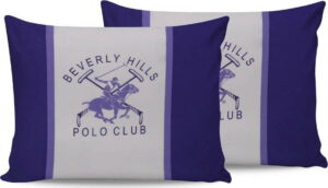 Sada 2 bavlněných povlaků na polštářky Polo Club Purple