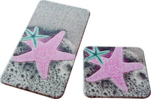 Sada 2 předložek do koupelny Confetti Bathmats Stars Confetti