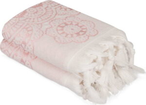 Sada 2 růžových bavlněných ručníků Carmelo Lerro