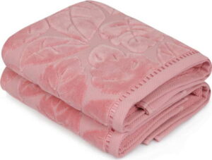 Sada 2 růžových ručníků Madame Coco Velver