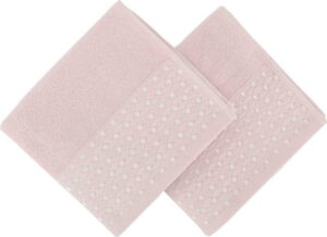 Sada 2 růžových ručníků na ruce Ulla Soft Kiss