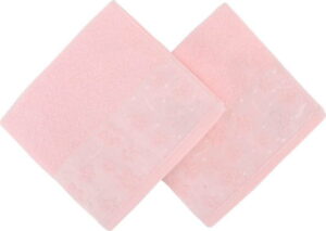 Sada 2 světle růžových ručníků z čisté bavlny Mariana