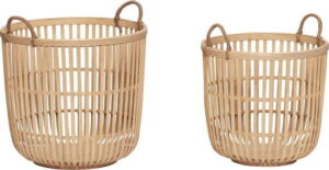 Sada 2 úložných bambusových košíků Hübsch Tareo Hübsch