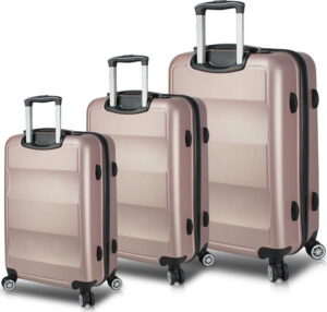 Sada 3 růžových cestovních kufrů na kolečkách s USB porty My Valice LASSO Travel Set Myvalice