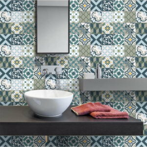 Sada 30 nástěnných samolepek Ambiance Wall Stickers Cement Tiles Azulejos Vicenzo