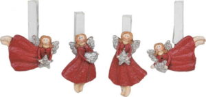 Sada 4 dekorativních kolíčků s motivy andělů Ego Dekor Ego Dekor