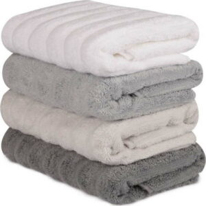 Sada 4 hnědo-bílých bavlněných ručníků Sofia