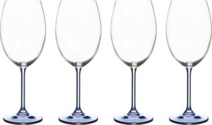 Sada 4 sklenic na víno ze modrého křišťálového skla Bitz Fluidum