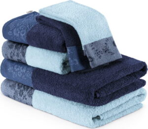 Sada 6 modrých ručníků a osušek AmeliaHome AmeliaHome