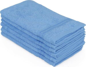 Sada 6 modrých ručníků do koupelny