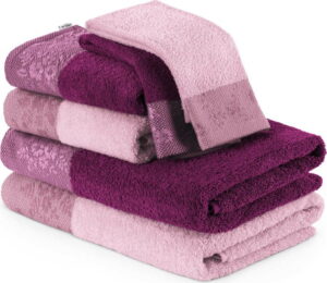 Sada 6 růžových ručníků a osušek AmeliaHome AmeliaHome