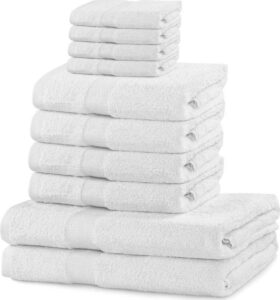 Set 8 bílých ručníků a 2 osušek DecoKing Marina White DecoKing