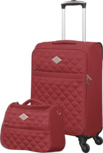 Set červeného cestovního kufru na kolečkách a menšího kufříku GERARD PASQUIER Valises Cabine & Unity Case GERARD PASQUIER