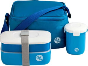 Set tmavě modrého svačinového boxu a tašky Premier Housewares Grub Tub