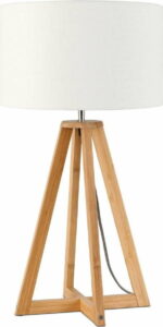 Stolní lampa s bílým stínidlem a konstrukcí z bambusu Good&Mojo Everest Good&Mojo