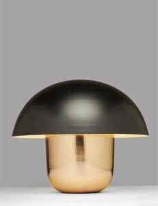 Stolní lampa ve zlaté barvě s černým stínítkem Kare Design Mushroom Kare Design