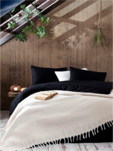 Světle béžový bavlněný přehoz přes postel Galina Beige White