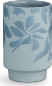 Světle modrá kameninová váza Kähler Design Kabell