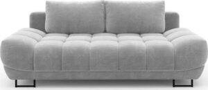 Světle šedá třímístná rozkládací pohovka se sametovým potahem Windsor & Co Sofas Cirrus Windsor & Co Sofas
