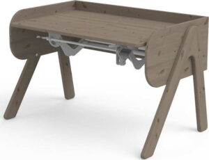 Tmavě hnědý psací stůl z borovicového dřeva s nastavitelnou výškou Flexa Woody Flexa