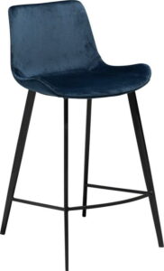 Tmavě modrá barová židle DAN–FORM Denmark Hype Velvet ​​​​​DAN-FORM Denmark