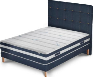 Tmavě modrá postel s matrací Stella Cadente Maison Venus Saches