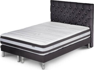 Tmavě šedá postel s matrací a dvojitým boxspringem Stella Cadente Maison Mars Dahla