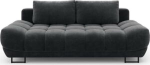 Tmavě šedá třímístná rozkládací pohovka se sametovým potahem Windsor & Co Sofas Cirrus Windsor & Co Sofas