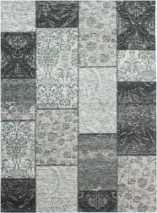 Tmavě šedý koberec Flair Rugs Patchwork Chennile Black Grey