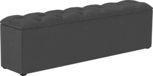 Tmavě šedý otoman k posteli s úložným prostorem Kooko Home Manna
