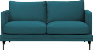 Tyrkysová dvoumístná pohovka s podnožím v černé barvě Windsor & Co Sofas Jupiter Windsor & Co Sofas